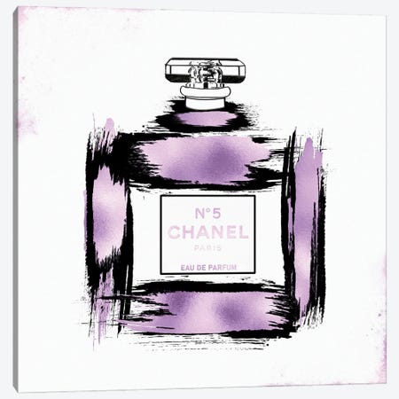 Metallic Purple & Black Grunged No5 Paris Perfume Bottle Canvas Print #POB607} by Pomaikai Barron Canvas Print