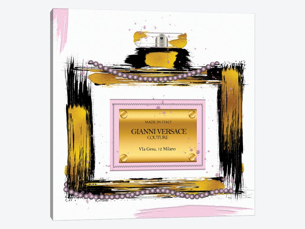 Gianni Couture Perfume Bottle Pink by Pomaikai Barron 1-piece Canvas Print