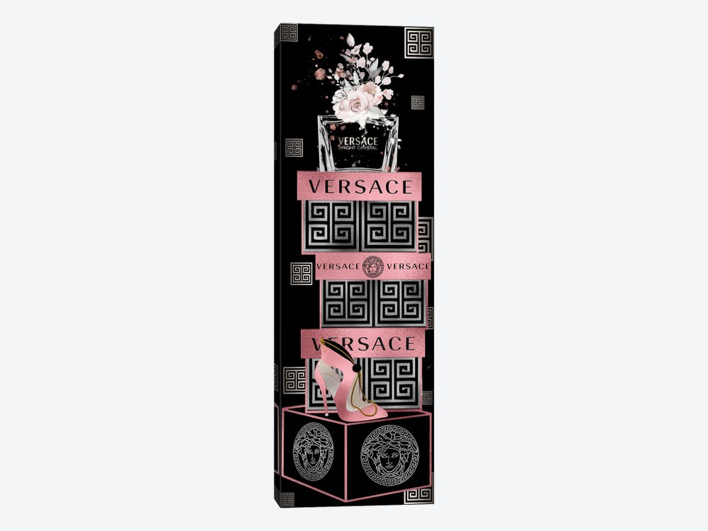 Silver & Rose Perfume Bottle On Fashion Boxes With Rose Heel Bag by Pomaikai Barron 1-piece Canvas Art