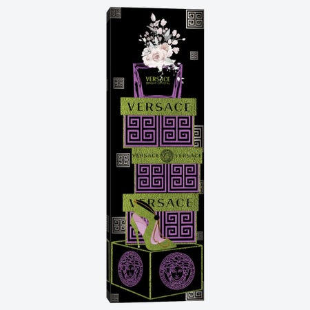 Purple & Jade 'Sace Perfume Bottle With Roses On Fashion Boxes With High Heel Clutch Canvas Print #POB652} by Pomaikai Barron Canvas Art Print