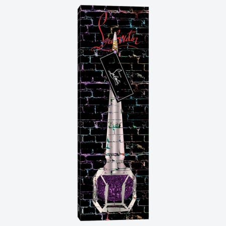 Framed Canvas Art (Gold Floating Frame) - Louis Vuitton Pink Glitter Lips by Julie Schreiber ( Fashion > Fashion Brands > Louis Vuitton art) - 26x18