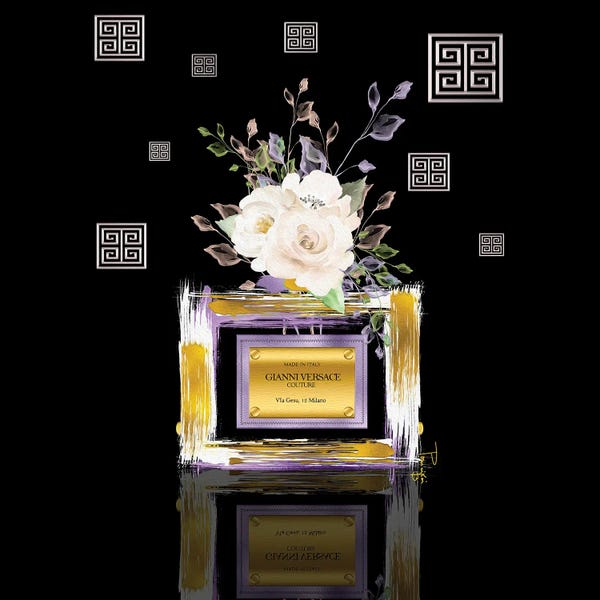 Perfume Bottles: Light Purple Gold & White 'Sace Couture Perfume Bottle With Roses by Pomaikai Barron