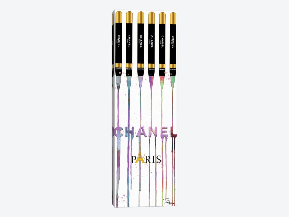 Fashion Drips Dazzle Lip Pencils On White by Pomaikai Barron 1-piece Canvas Art