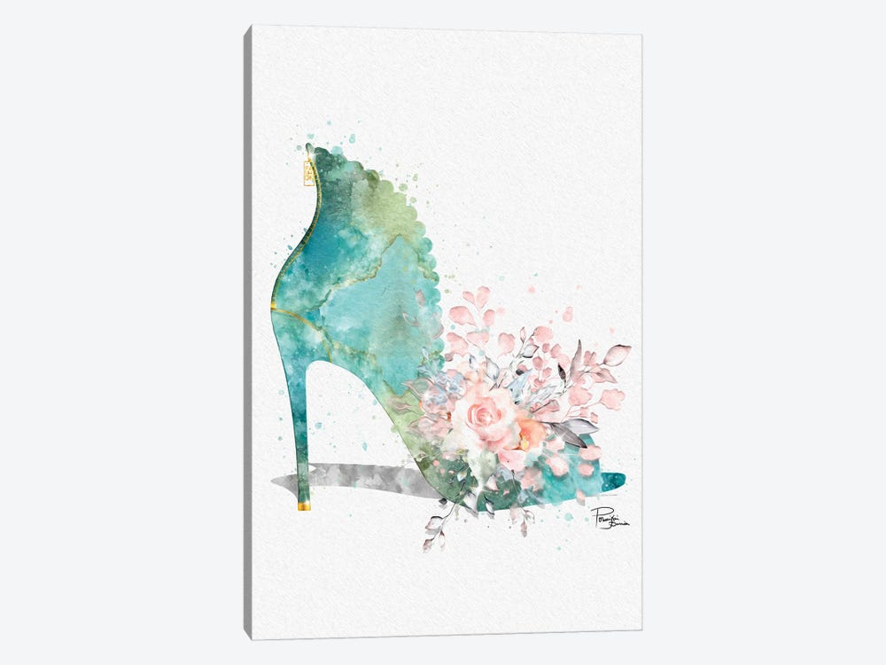 Dirty Bouquet Abstract Stiletto With Pink Roses by Pomaikai Barron 1-piece Canvas Wall Art