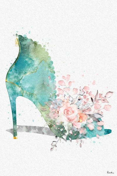 High Heels: Dirty Bouquet Abstract Stiletto With Pink Roses by Pomaikai Barron