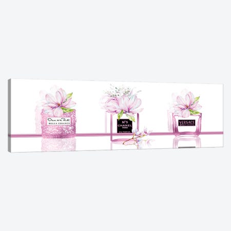 Perfectly Pink Perfume Trio With Magnolias Canvas Print #POB735} by Pomaikai Barron Canvas Art Print