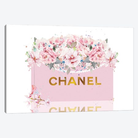 Pink With Gold Shopping Bag With Blush - Canvas Art | Pomaikai Barron