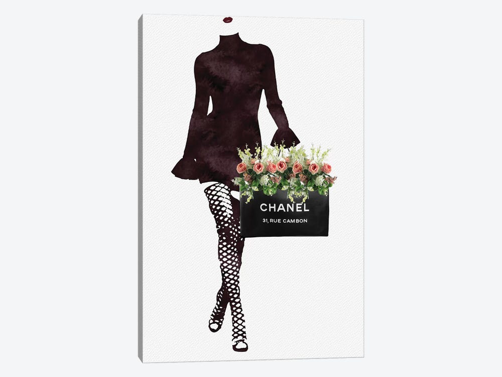 Fashion Floral Shopping Bag by Pomaikai Barron 1-piece Canvas Art Print