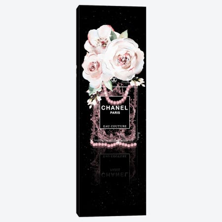 Rose Gold Eau Couture Perfume Bottle Vase With Mixed Florals Canvas Print #POB805} by Pomaikai Barron Canvas Print