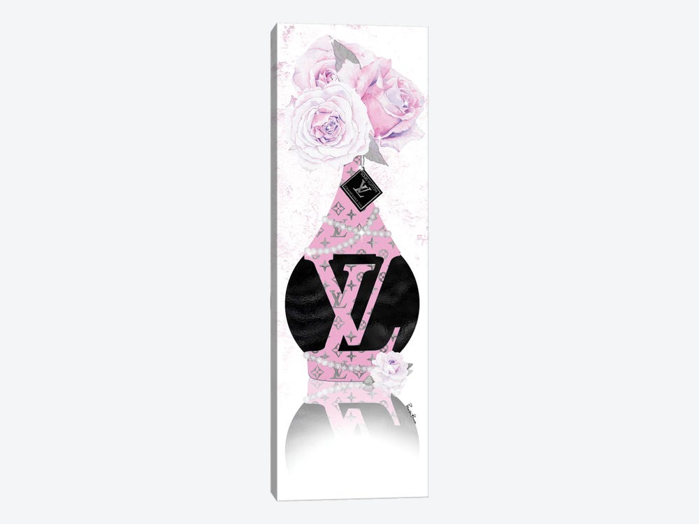 Louis Pretty & Pinked Champagne Bottle With Roses by Pomaikai Barron 1-piece Canvas Artwork