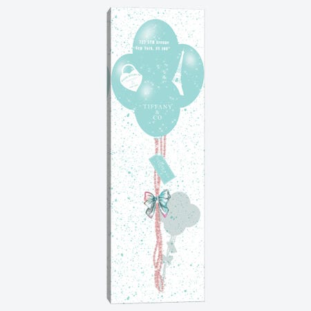 Teal Balloons With Rose Gold Chains & Bow Canvas Print #POB814} by Pomaikai Barron Canvas Wall Art