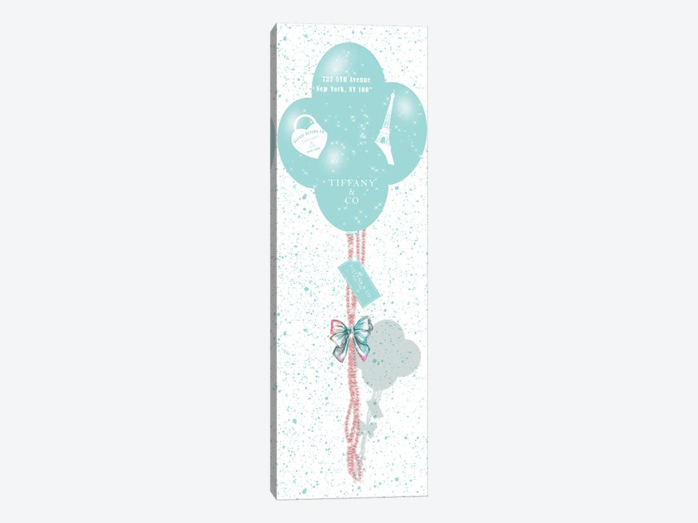 Teal Balloons With Rose Gold Chains & Bow by Pomaikai Barron 1-piece Canvas Artwork