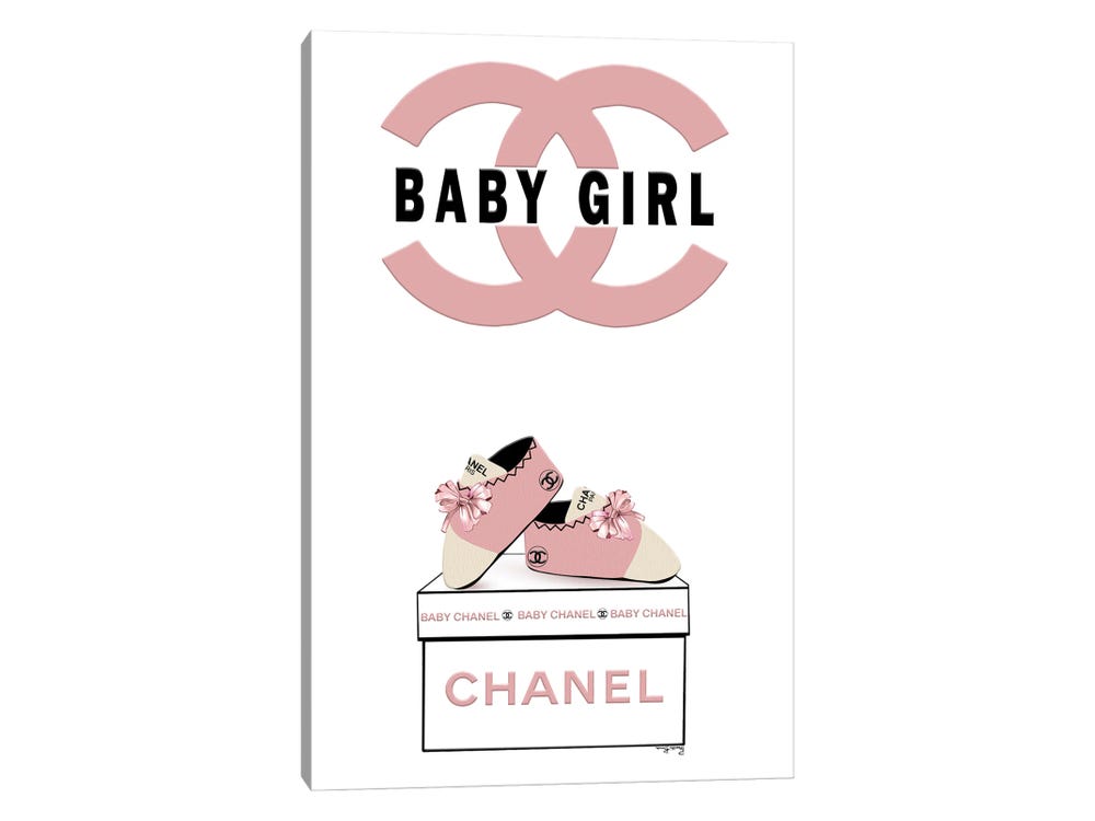 Blush Rose Baby Girl Chanel by Pomaikai Barron Fine Art Paper Poster ( Fashion > Fashion Brands > Chanel art) - 24x16x.25