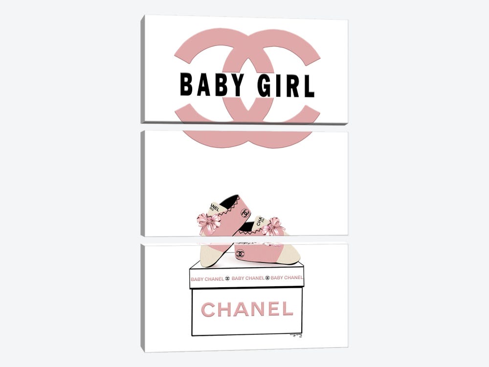 Blush Rose Baby Girl Chanel by Pomaikai Barron 3-piece Art Print