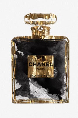 Gold Black Copper Perfume Bottle Art - Canvas Print | Pomaikai Barron