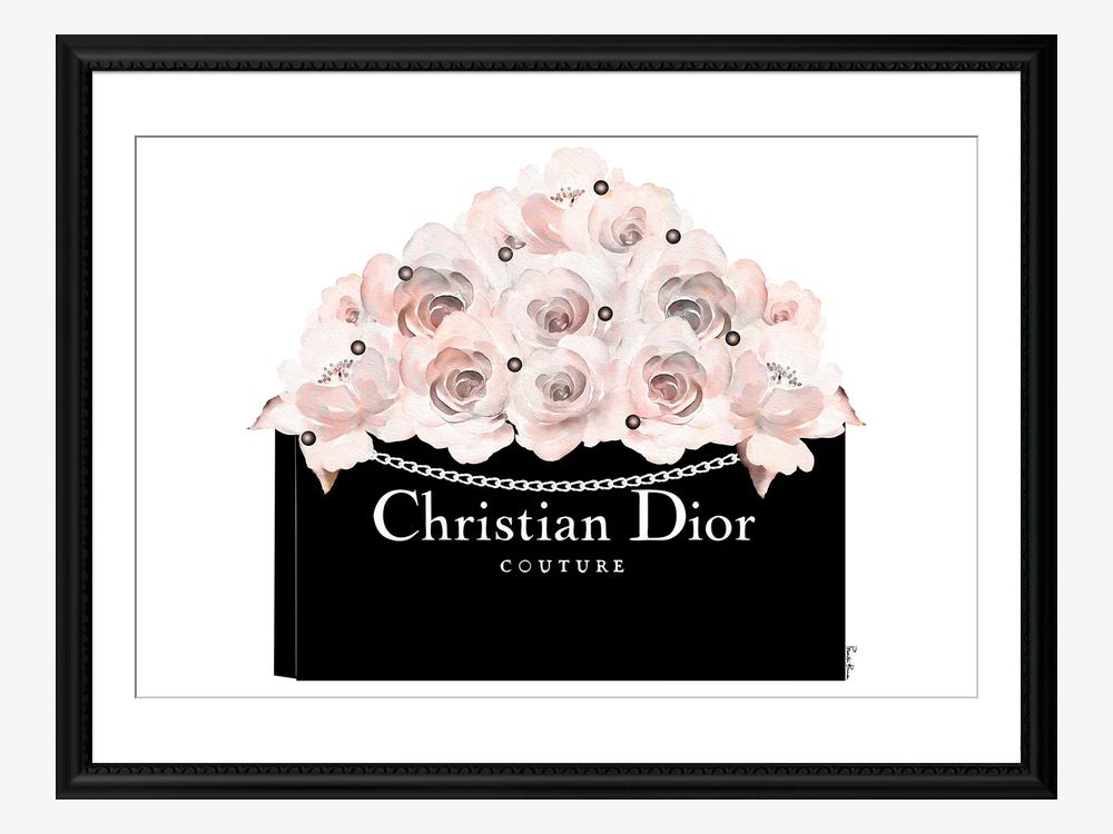 Dior Building Black and White Poster, Fashion Wall Art 12 x 16