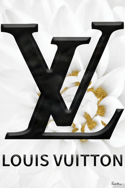 Glam Bedroom: Gold White Fashion Dahlia I by Pomaikai Barron