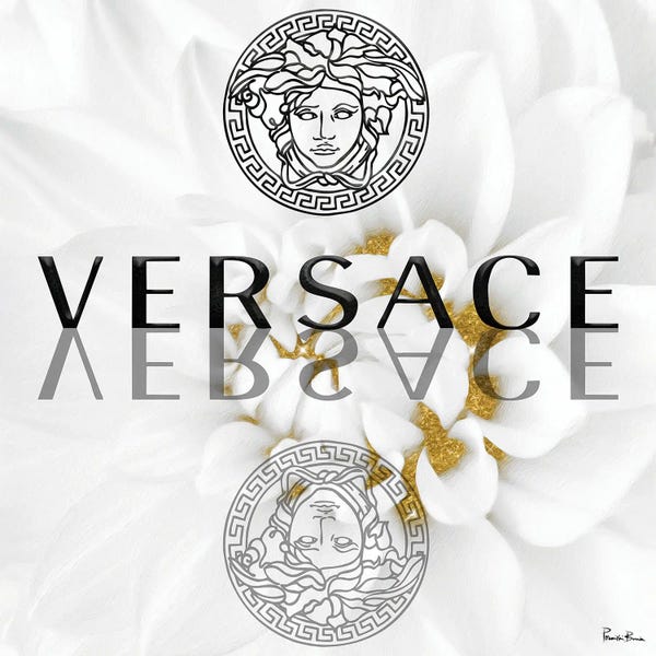 Glam Bedroom: Gold White Fashion Dahlia II by Pomaikai Barron