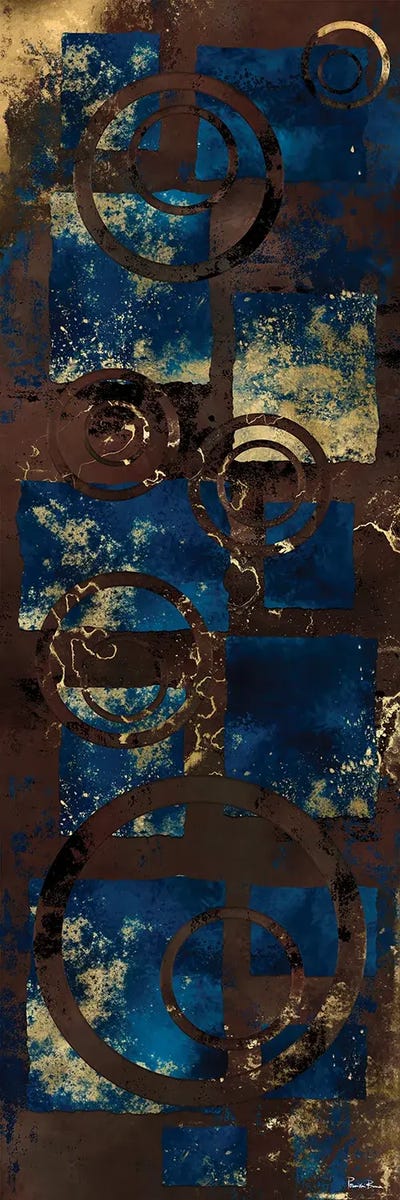 Pages-Dancing Between Circles by Pomaikai Barron framed canvas print