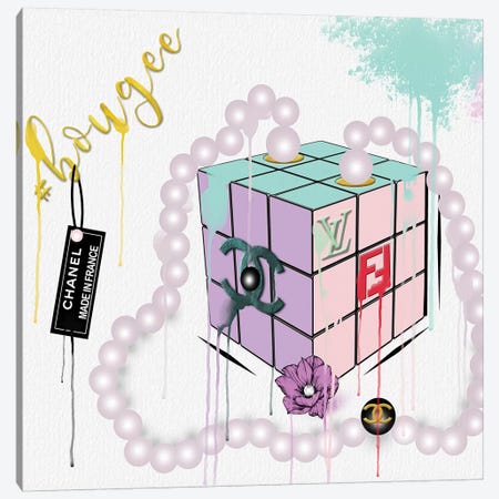 Hashtag Bougee Pastel Cube Clutch Canvas Print #POB89} by Pomaikai Barron Canvas Print