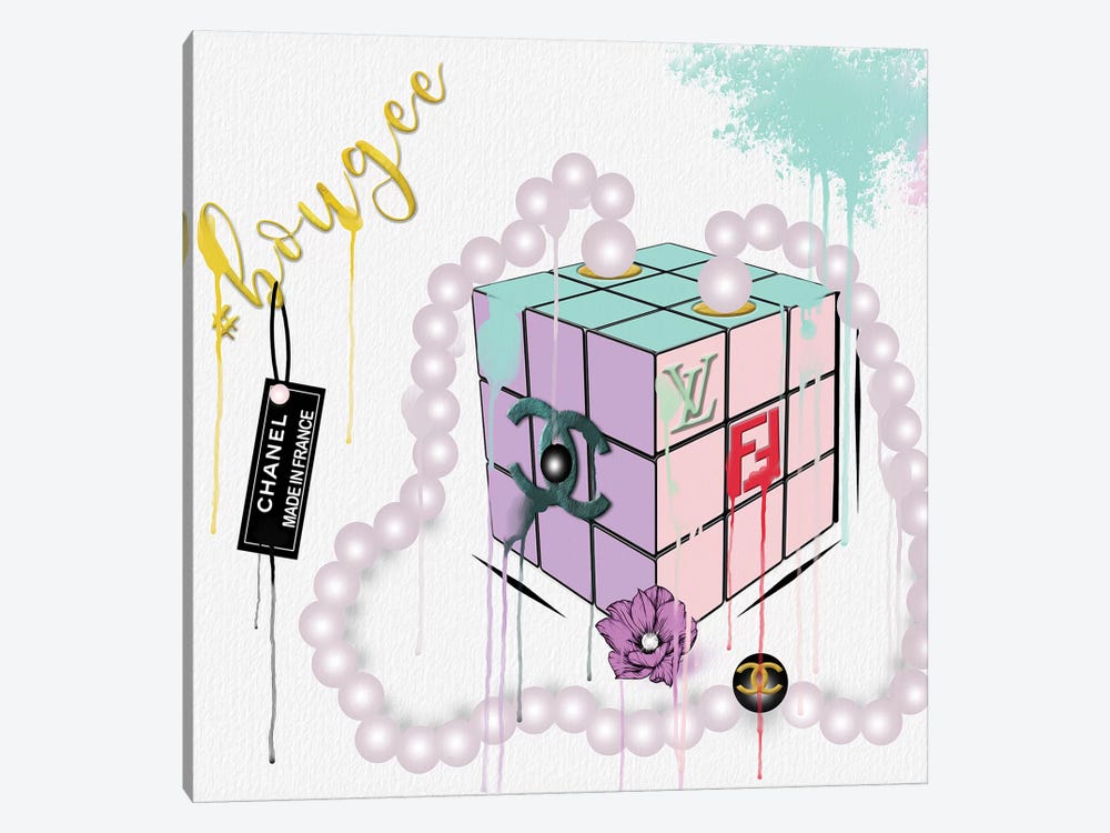 Hashtag Bougee Pastel Cube Clutch by Pomaikai Barron 1-piece Canvas Print