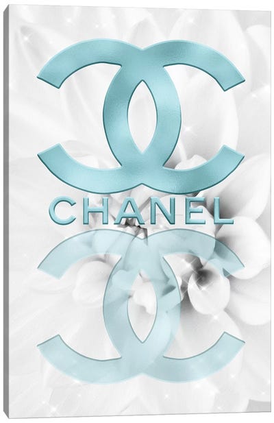 Icy Blue Dahlia Fashion I Canvas Art Print - Chanel Art