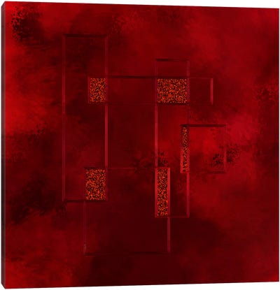 After Glow II Canvas Art Print - Red Abstract Art