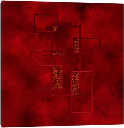 After Glow III Canvas Art Print - Red Abstract Art