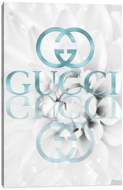 Icy Blue Dahlia Fashion III Canvas Art Print - Gucci Art