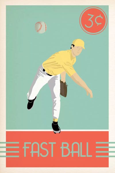 Kids Sports Art: Fast Ball by 5by5collective