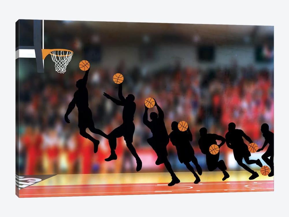 Mechanics of a Dunk by 5by5collective 1-piece Canvas Print