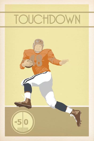 Kids Sports Art: Touchdown by 5by5collective