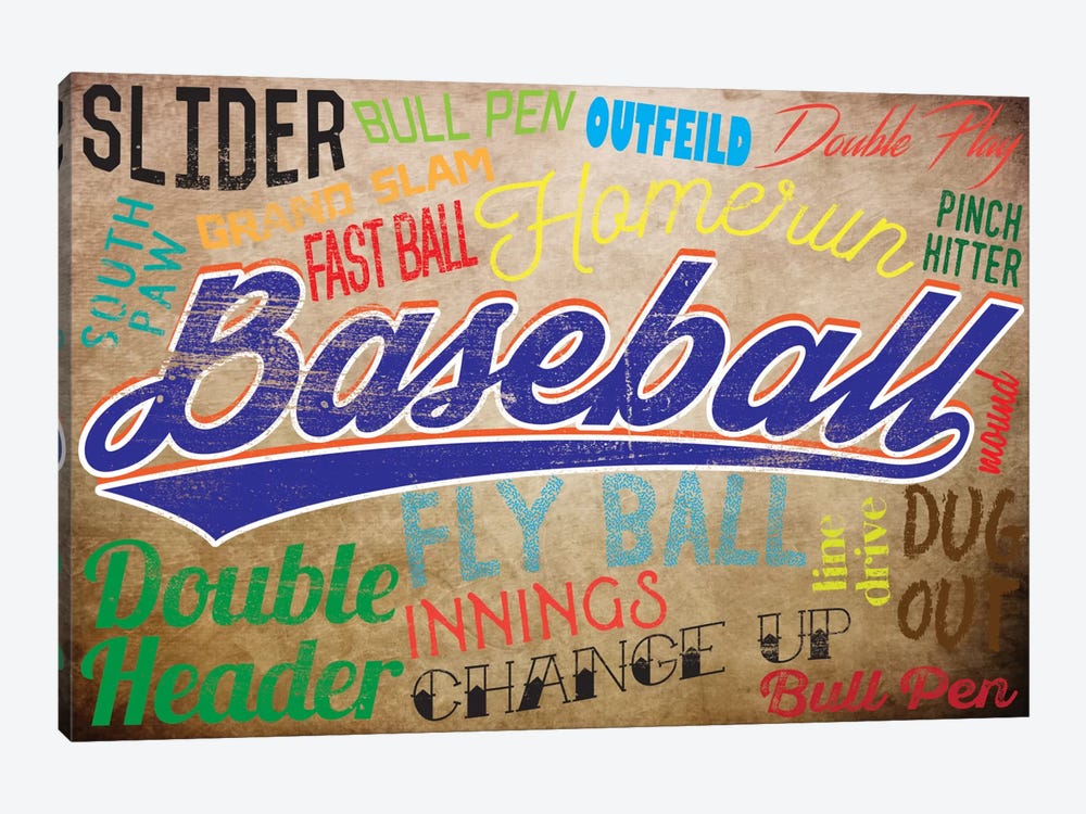 Baseball Slang by 5by5collective 1-piece Canvas Wall Art
