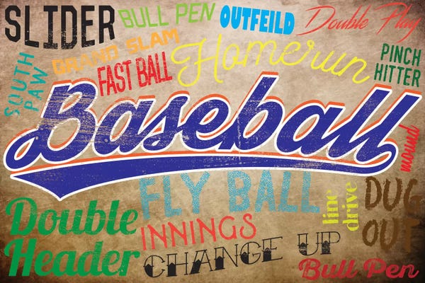 Kids Sports Art: Baseball Slang by 5by5collective