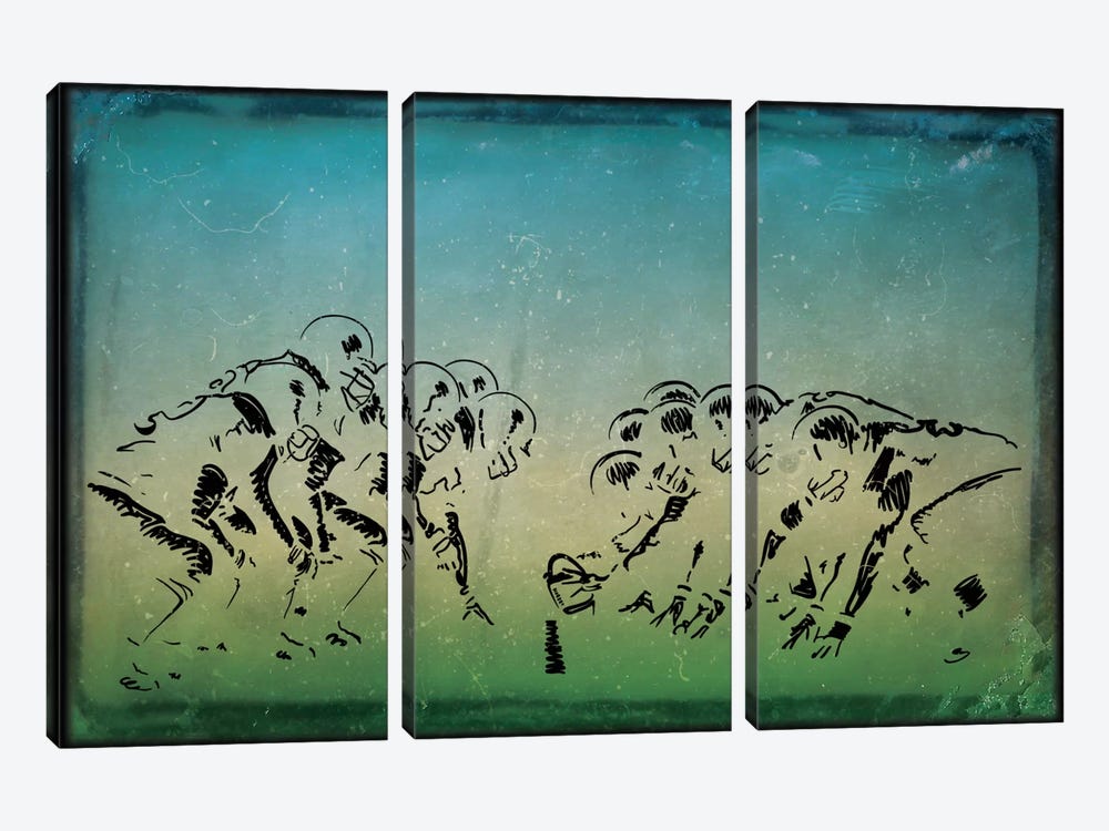 GridIron by 5by5collective 3-piece Canvas Print