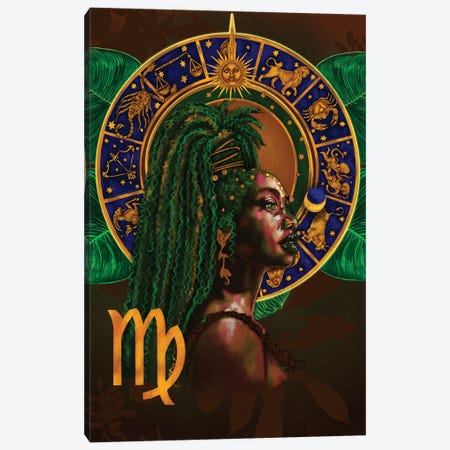 Virgo Woman Canvas Print #POI101} by Poetically Illustrated Canvas Artwork