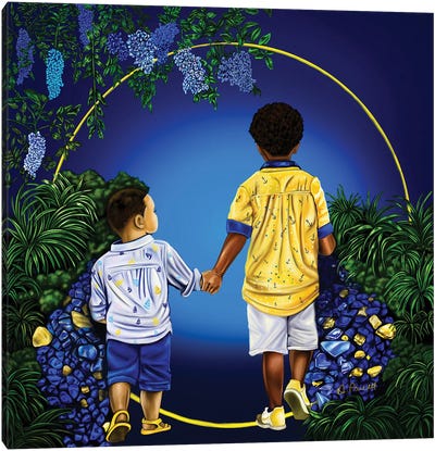 Journey With My Brother Canvas Art Print - Elementary School