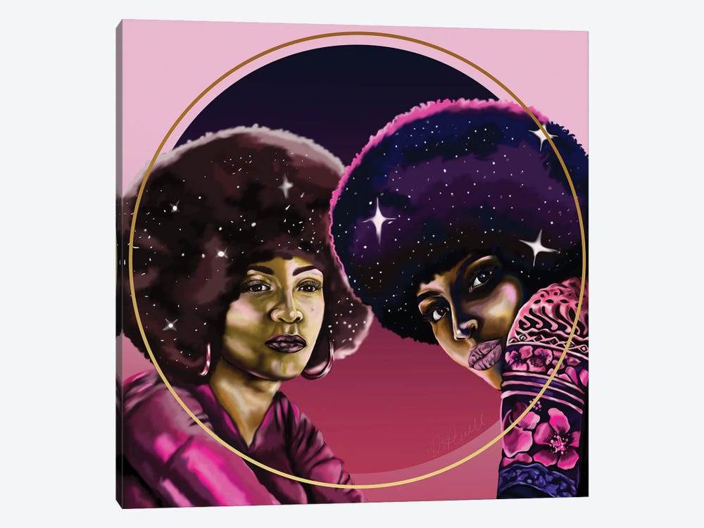 Angela And Assata by Poetically Illustrated 1-piece Canvas Artwork