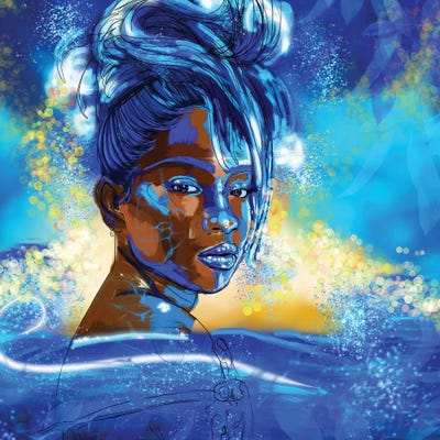 She Is Water by Poetically Illustrated canvas print