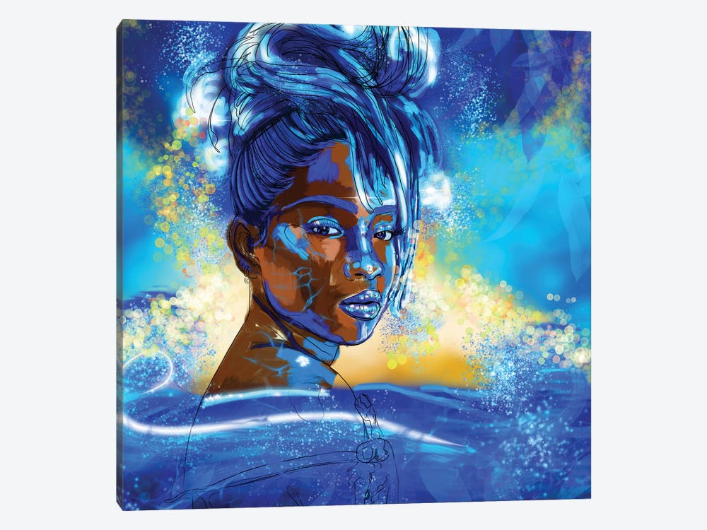 She Is Water by Poetically Illustrated 1-piece Canvas Artwork