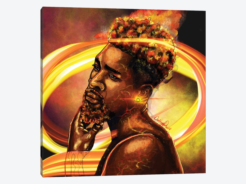 Man Of Fire by Poetically Illustrated 1-piece Canvas Wall Art