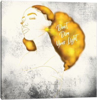 Don't Dim Your Light Canvas Art Print - Poetically Illustrated