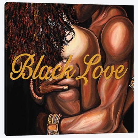 Black Love Canvas Print #POI5} by Poetically Illustrated Art Print