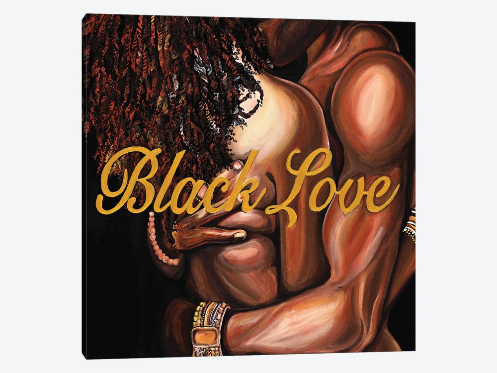Black Love by Poetically Illustrated 1-piece Canvas Art Print