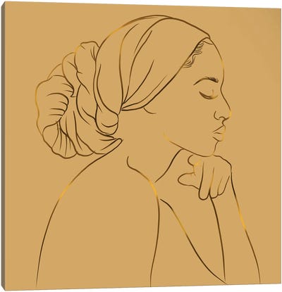Meditation Gold Canvas Art Print - Poetically Illustrated