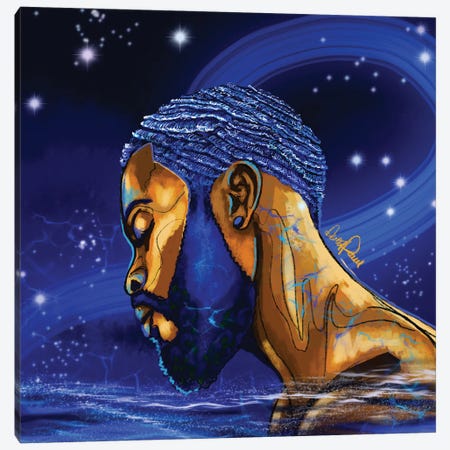 Man Of Water Elements Series Canvas Print #POI62} by Poetically Illustrated Canvas Artwork