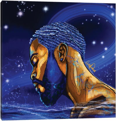 Man Of Water Elements Series Canvas Art Print - Poetically Illustrated