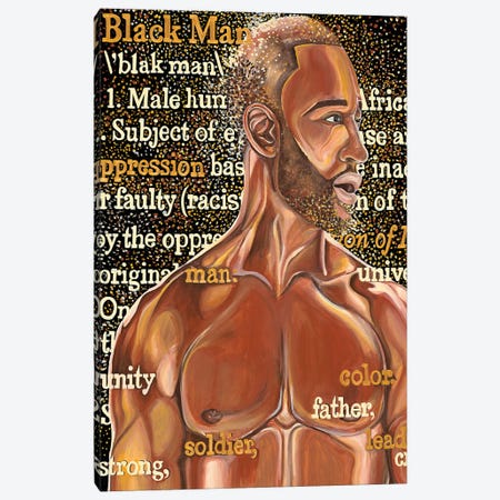 Black Man Canvas Print #POI6} by Poetically Illustrated Canvas Art Print