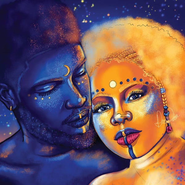 Mythological Figures: Luna And Soleil by Poetically Illustrated