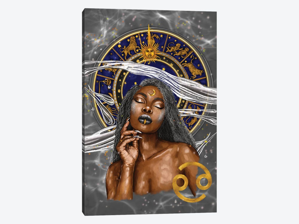 Cancer Woman Zodiac by Poetically Illustrated 1-piece Canvas Art Print